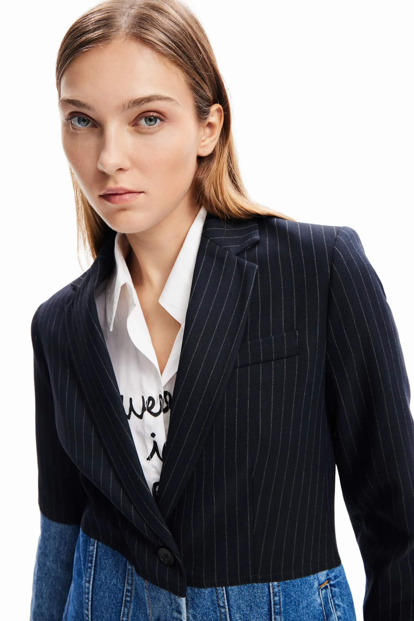 Abrigos Y Chaquetas-Desigual Blazer híbrida denim