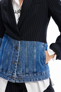 Abrigos Y Chaquetas-Desigual Blazer híbrida denim