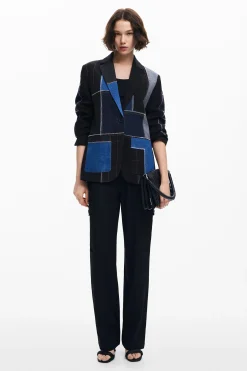 Abrigos Y Chaquetas-Desigual Blazer patchwork combinada