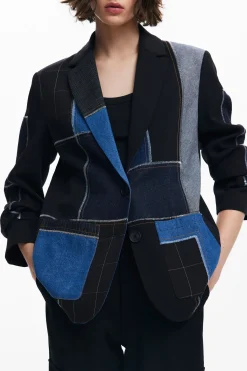 Abrigos Y Chaquetas-Desigual Blazer patchwork combinada