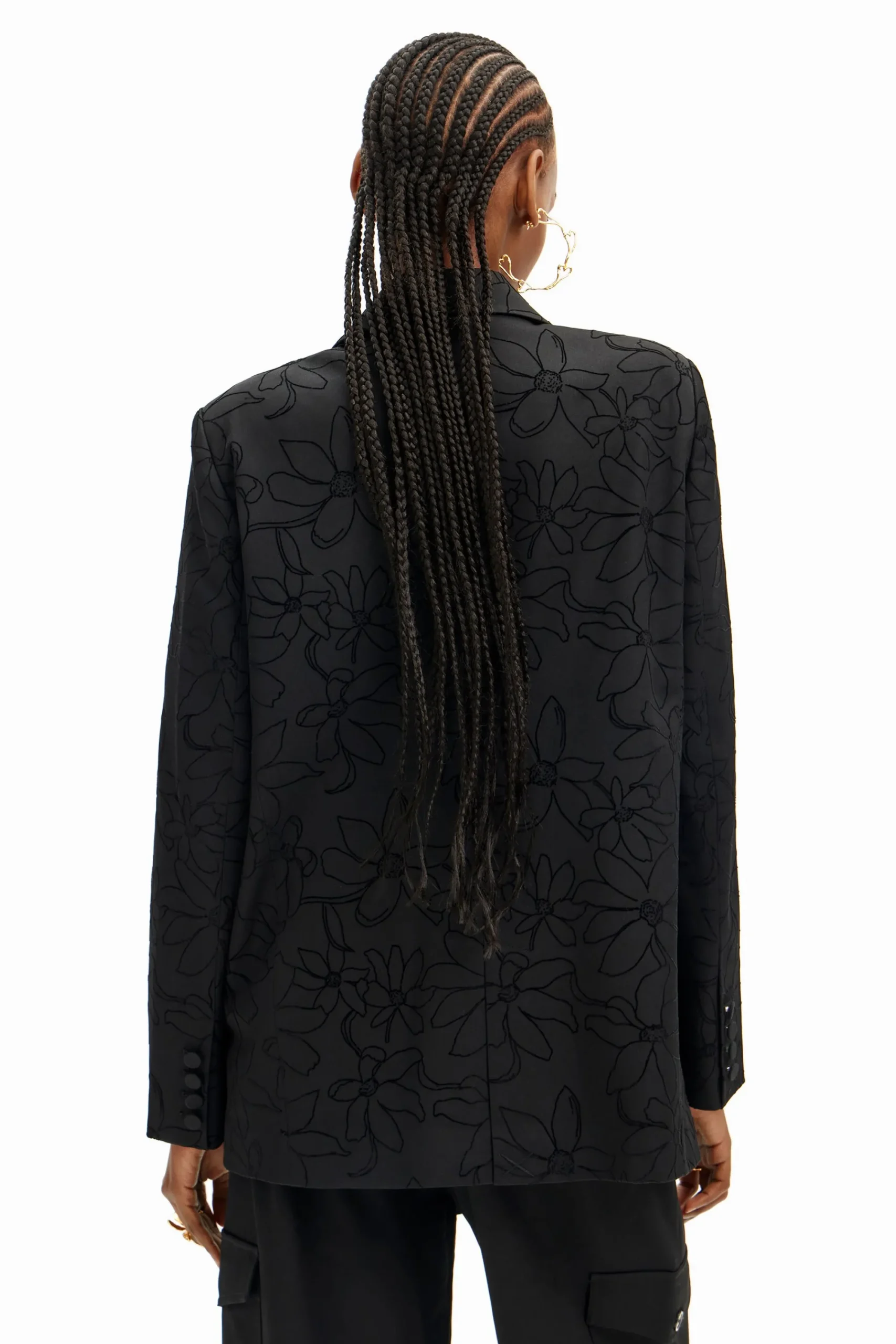 Abrigos Y Chaquetas-Desigual Blazer troqueada silueta flores