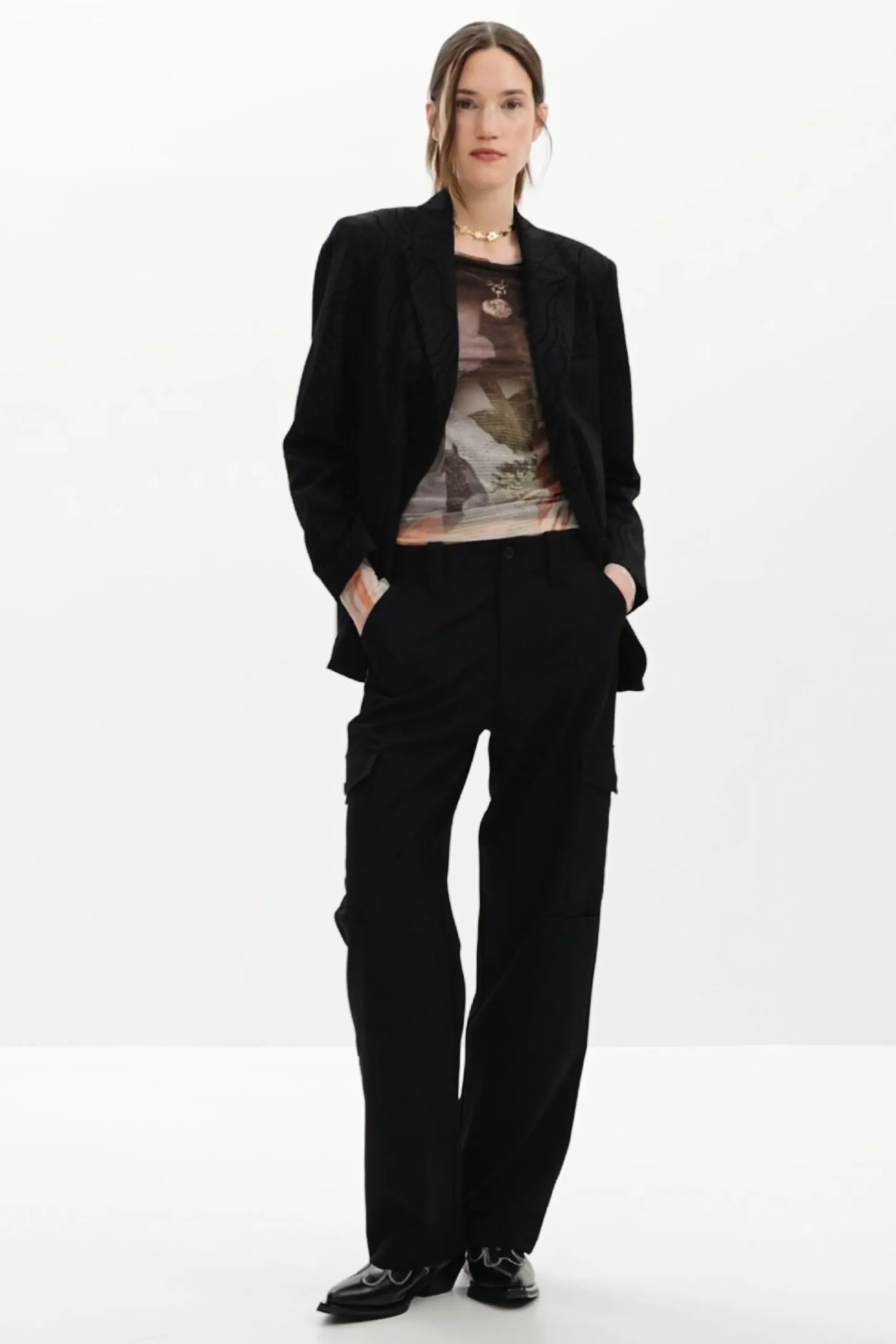 Abrigos Y Chaquetas-Desigual Blazer troquelada