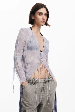 Camisas Y Blusas|Vestidos Y Monos-Desigual Blusa cuello pico volantes