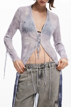Camisas Y Blusas|Vestidos Y Monos-Desigual Blusa cuello pico volantes