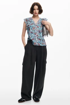 Camisas Y Blusas-Desigual Blusa estampado flores