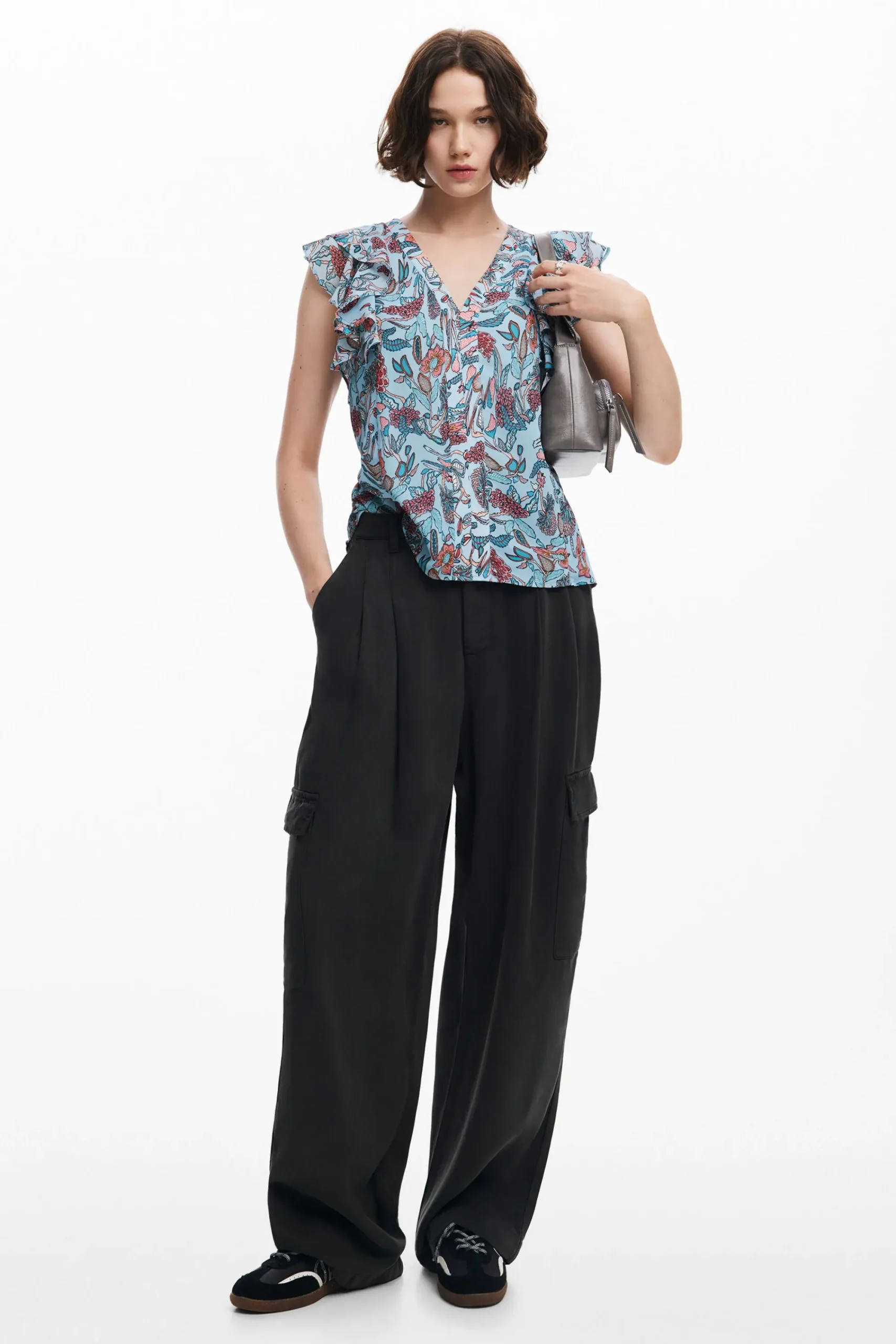 Camisas Y Blusas-Desigual Blusa estampado flores