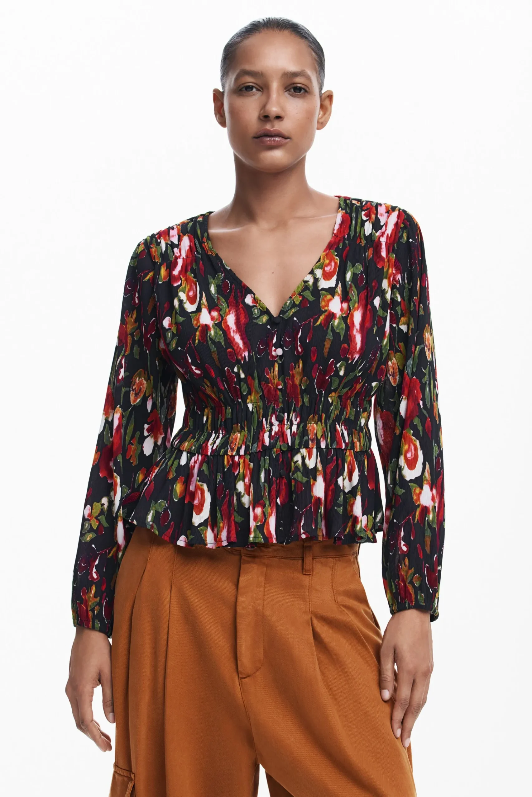 Camisas Y Blusas-Desigual Blusa flores