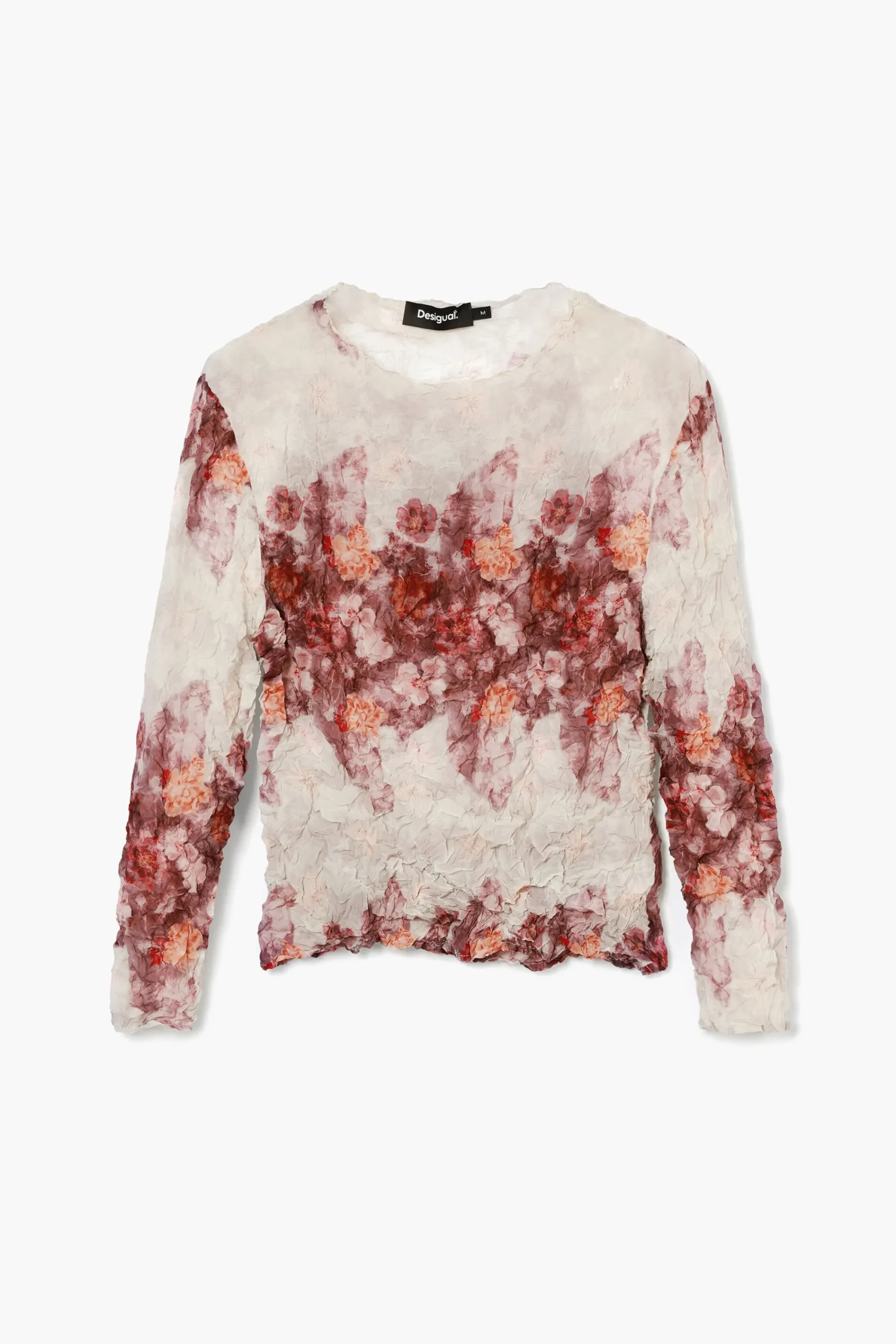 Camisas Y Blusas-Desigual Blusa flores con textura
