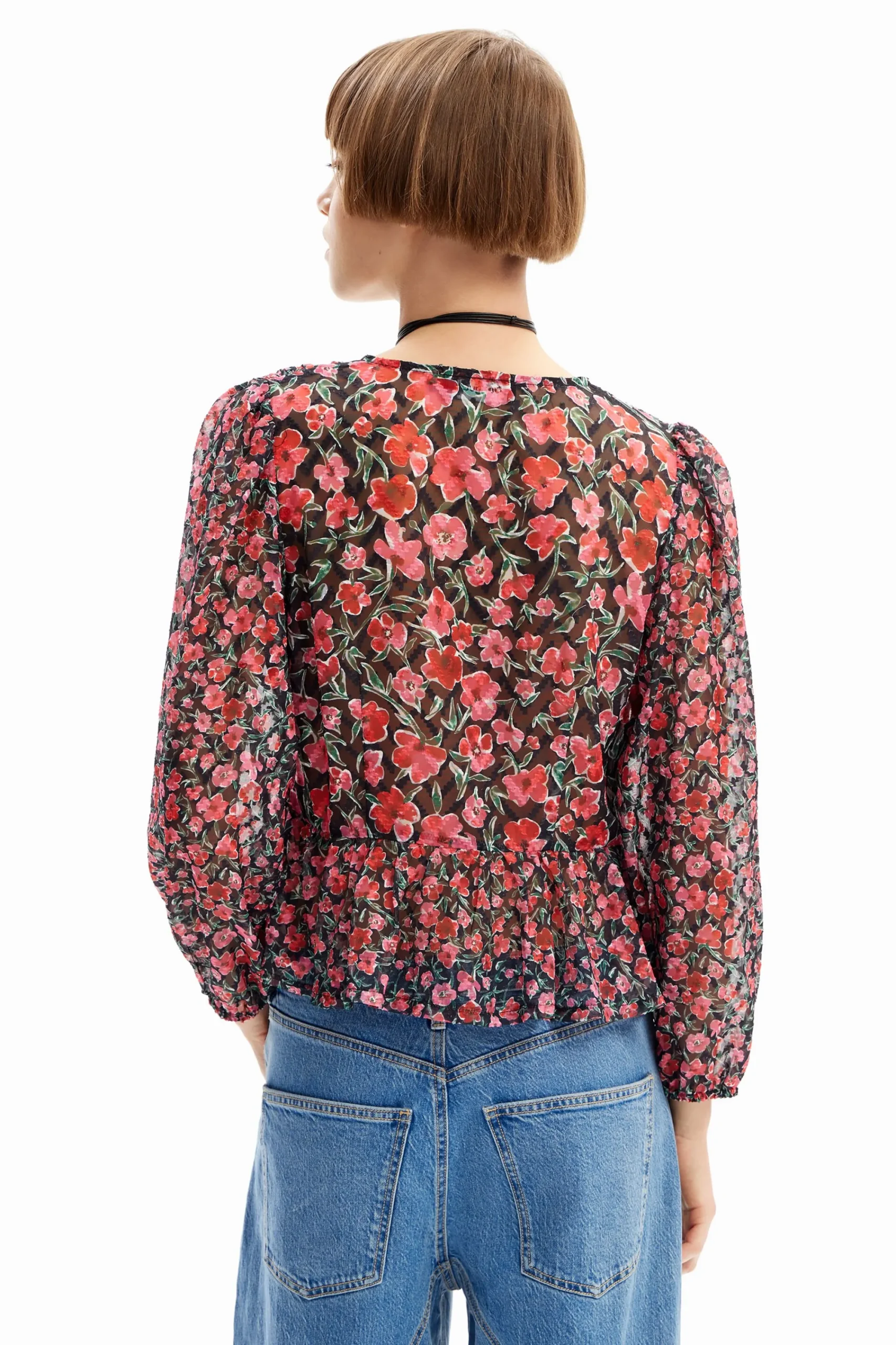 Camisas Y Blusas-Desigual Blusa plumeti flores
