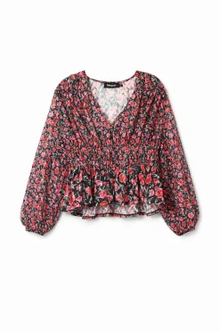 Camisas Y Blusas-Desigual Blusa plumeti flores