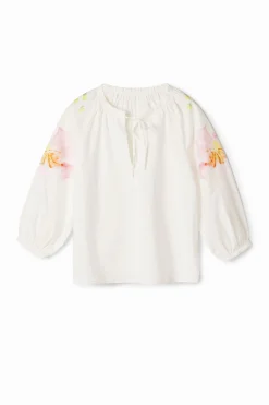 Camisas Y Blusas-Desigual Blusa vaporosa con estampado de flores en acuarela