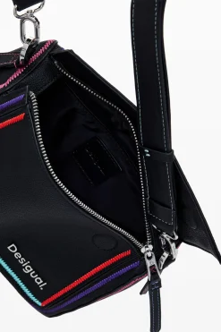 Bolsos-Desigual Bolso de mano multilineal cremallera