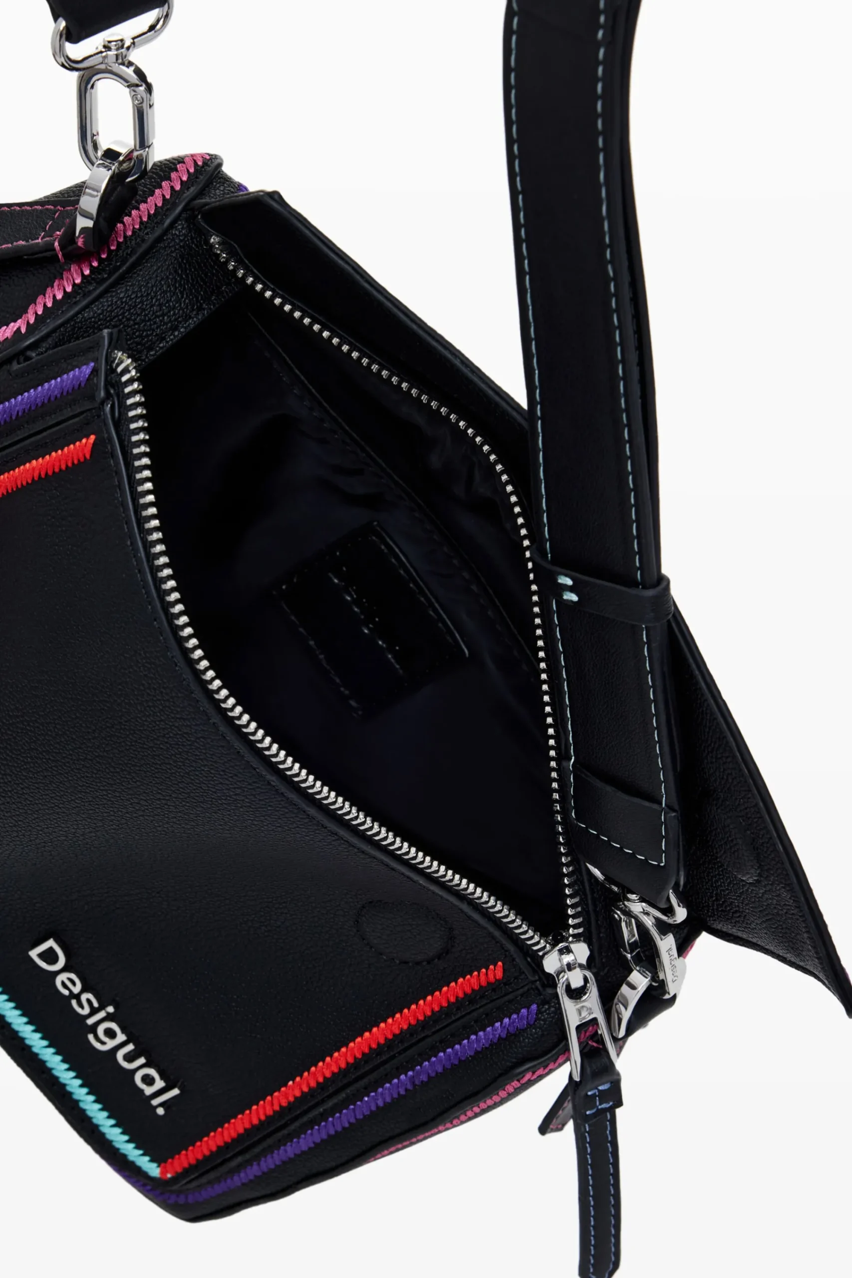Bolsos-Desigual Bolso de mano multilineal cremallera