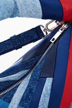 Bolsos-Desigual Bolso denim rayas