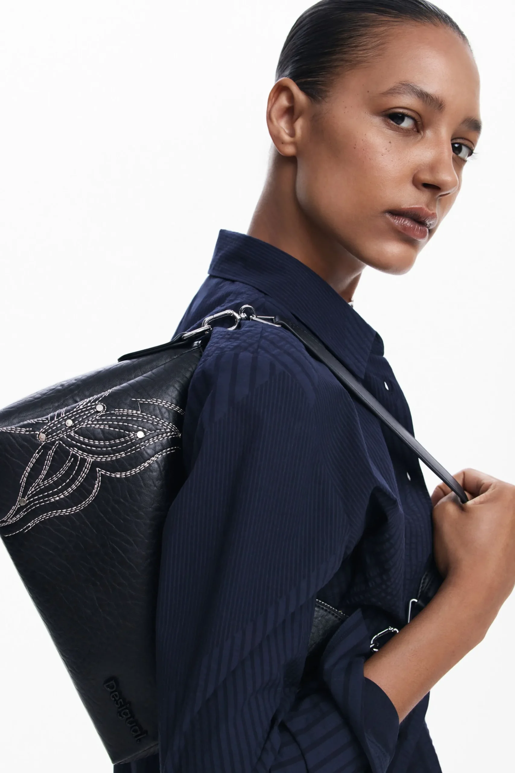 Bolsos|Bolsos De Mano-Desigual Bolso M grabado mariposa