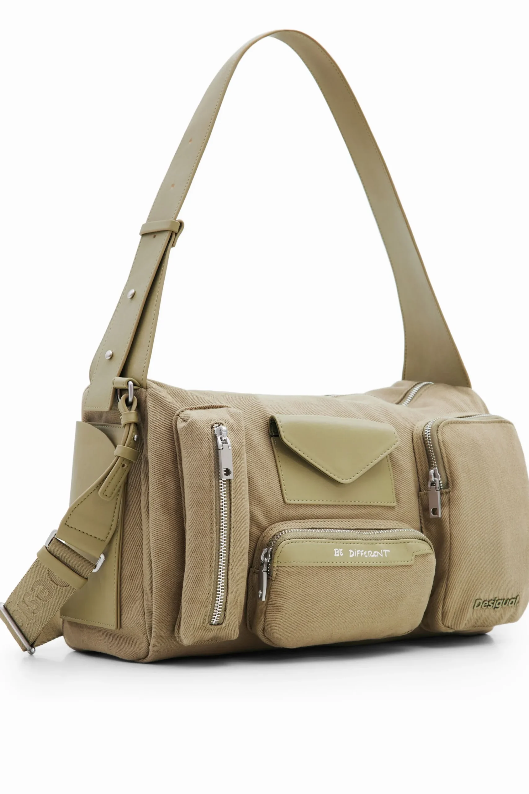 Bolsos-Desigual Bolso XL canvas bolsillos