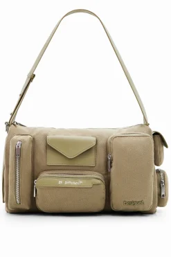 Bolsos-Desigual Bolso XL canvas bolsillos