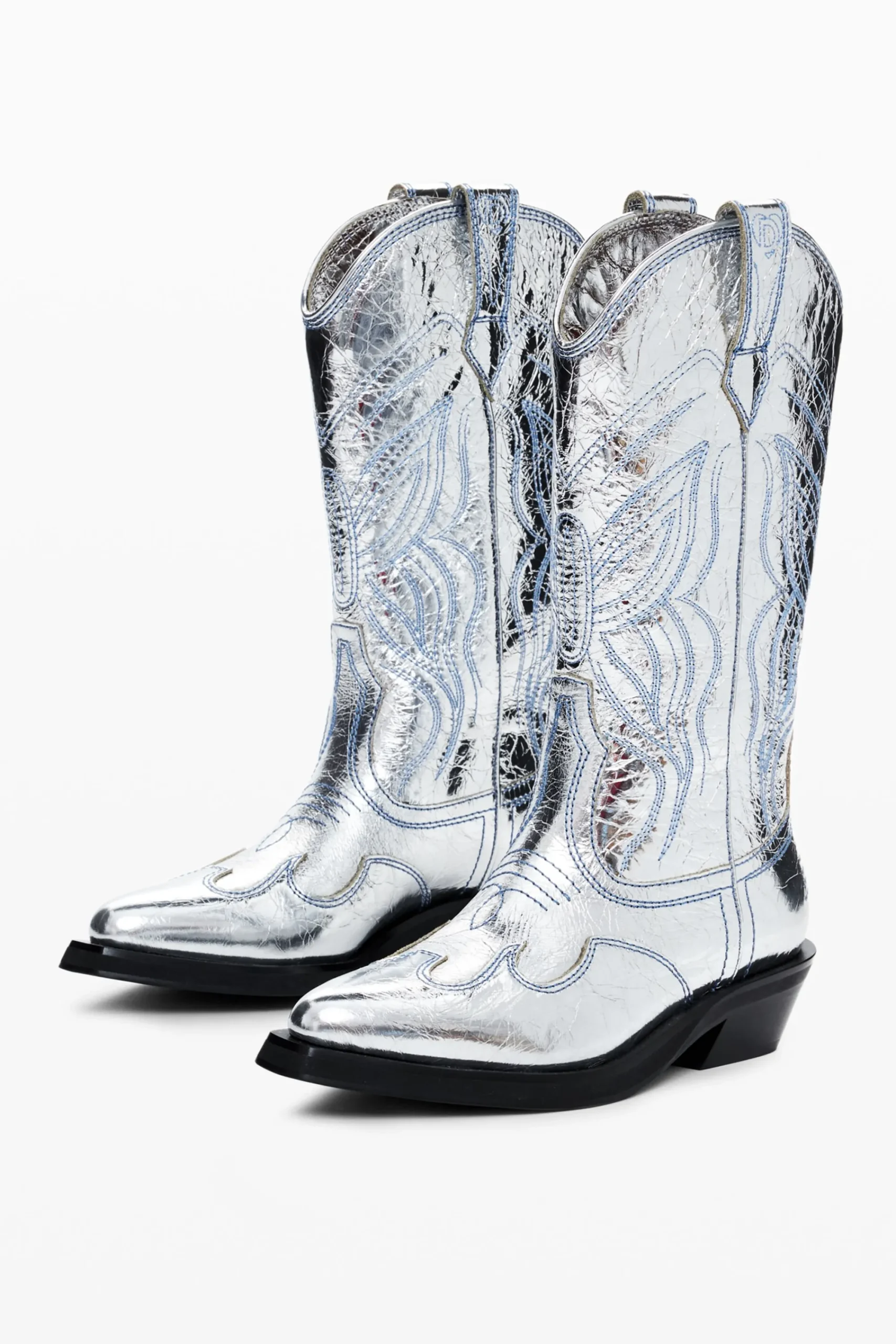Zapatos-Desigual Bota cowboy metalizada