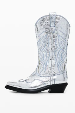 Zapatos-Desigual Bota cowboy metalizada
