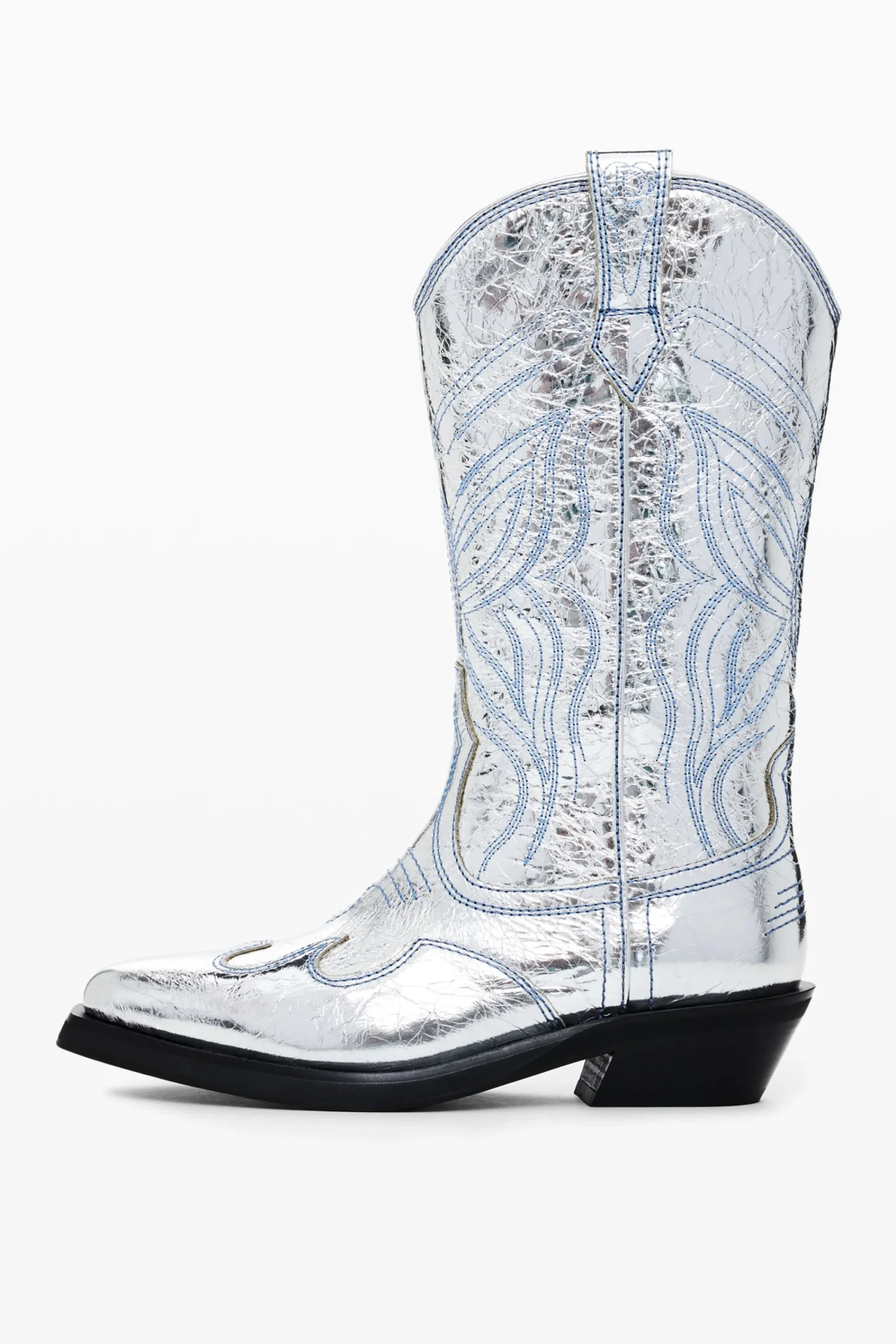 Zapatos-Desigual Bota cowboy metalizada
