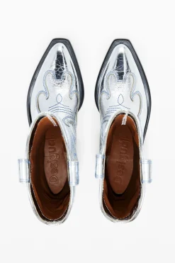 Zapatos-Desigual Bota cowboy metalizada