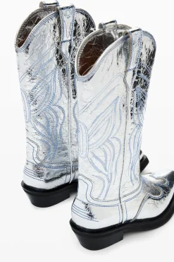 Zapatos-Desigual Bota cowboy metalizada