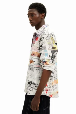 Camisetas|Camisas-Desigual Camisa con diseño de prensa japonesa