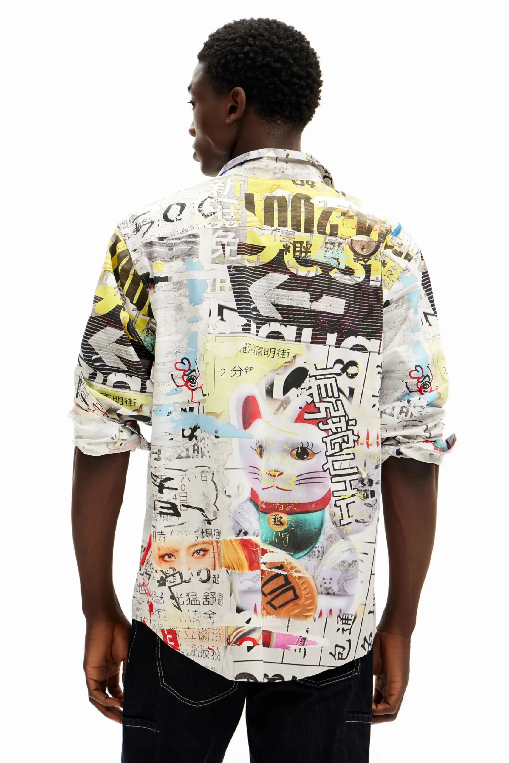 Camisetas|Camisas-Desigual Camisa con diseño de prensa japonesa