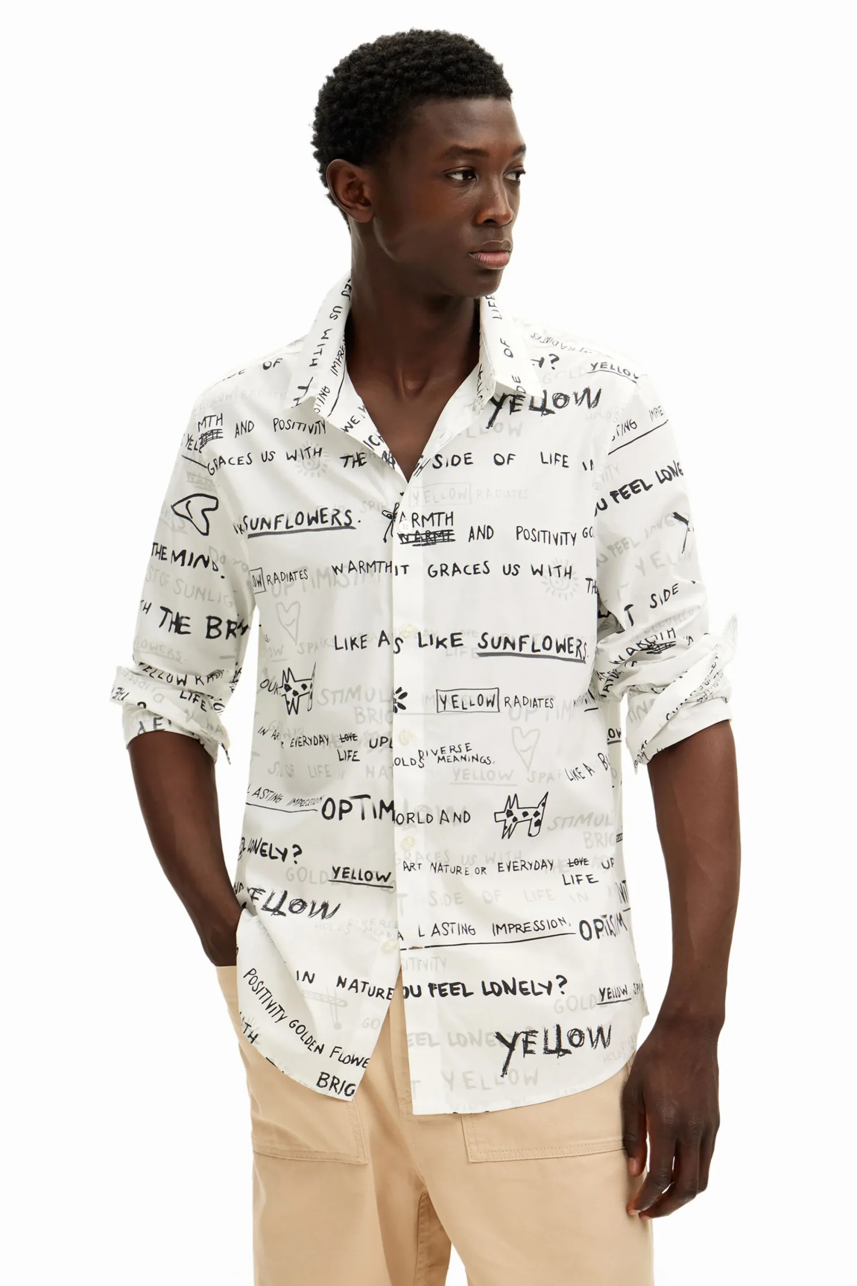 Camisetas|Camisas-Desigual Camisa de manga larga lettering