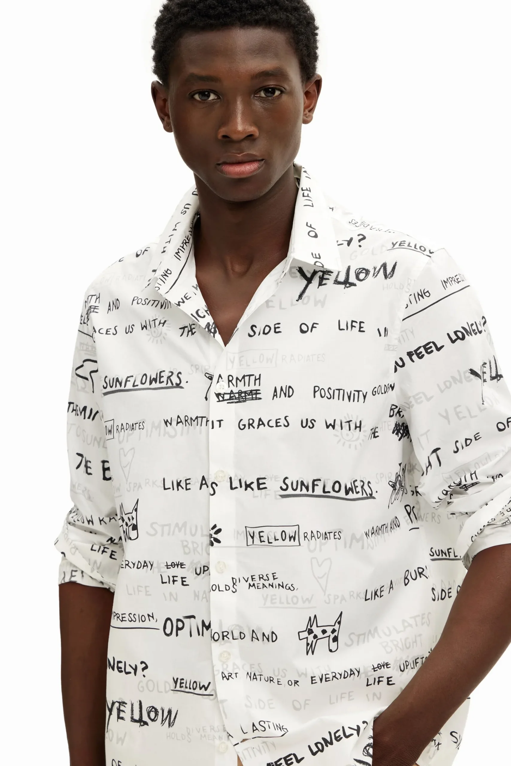 Camisetas|Camisas-Desigual Camisa de manga larga lettering