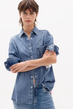 Camisas Y Blusas-Desigual Camisa denim Mickey Mouse