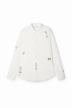 Camisetas|Camisas-Desigual Camisa detalles bordados