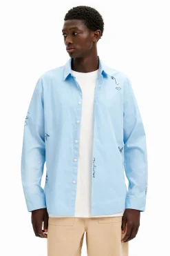 Camisetas|Camisas-Desigual Camisa detalles bordados