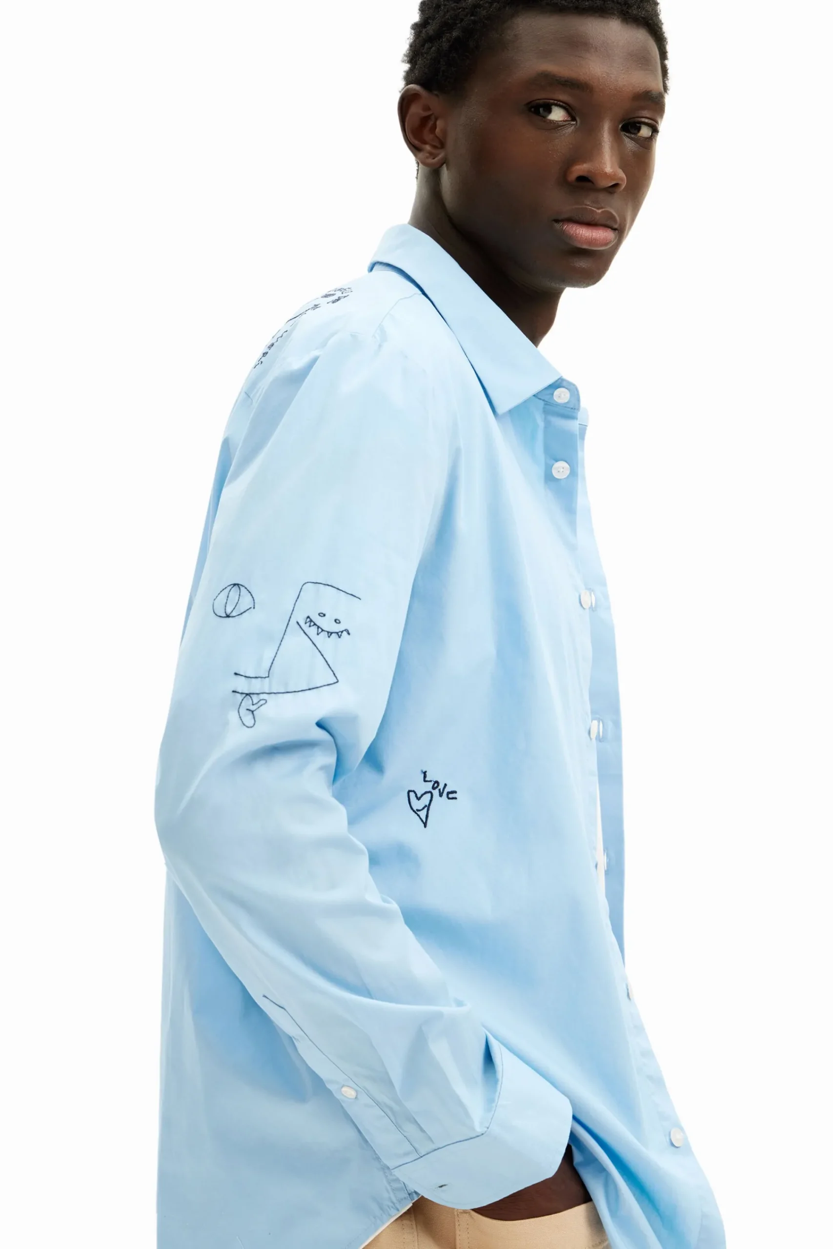 Camisetas|Camisas-Desigual Camisa detalles bordados