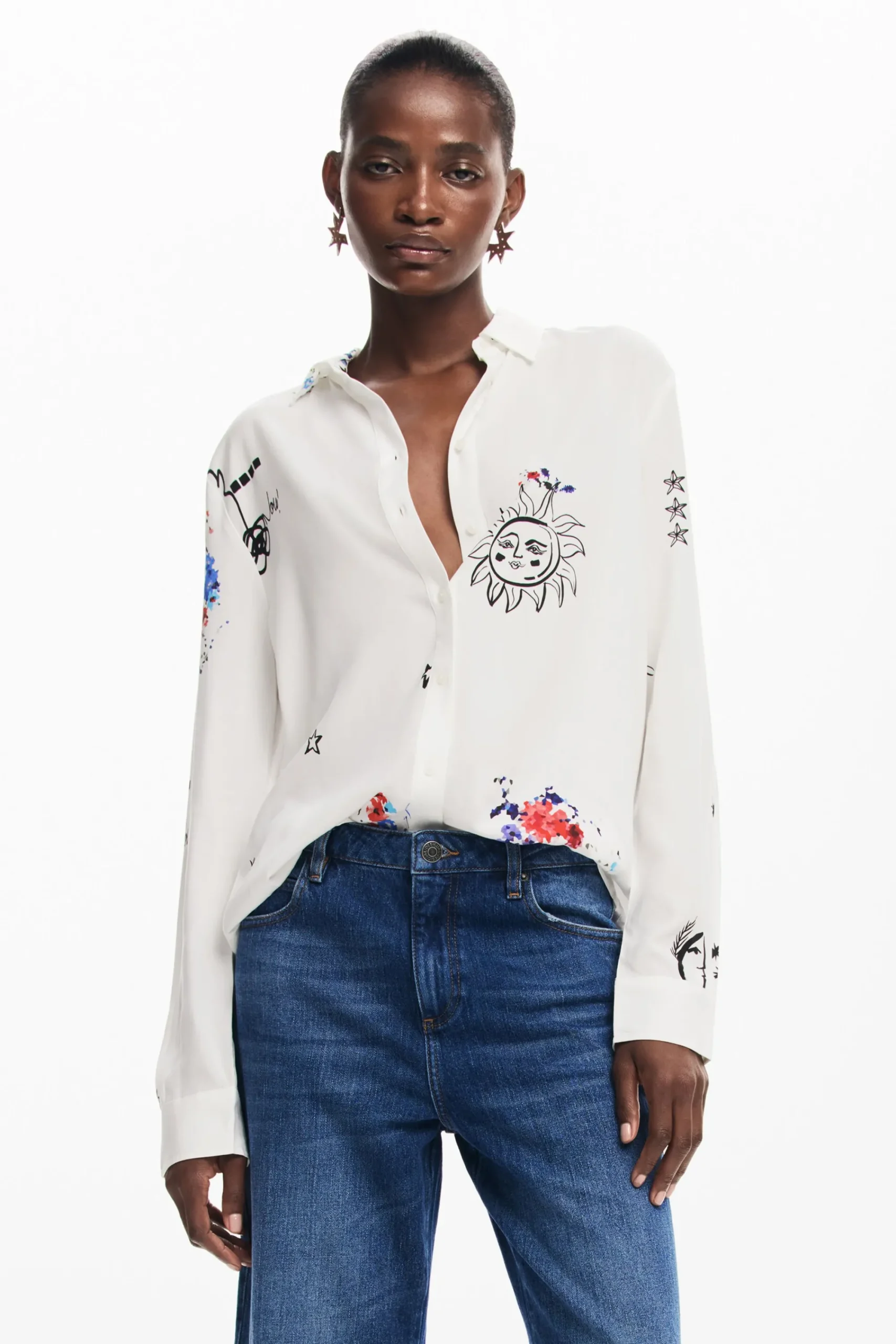 Camisas Y Blusas-Desigual Camisa estampada