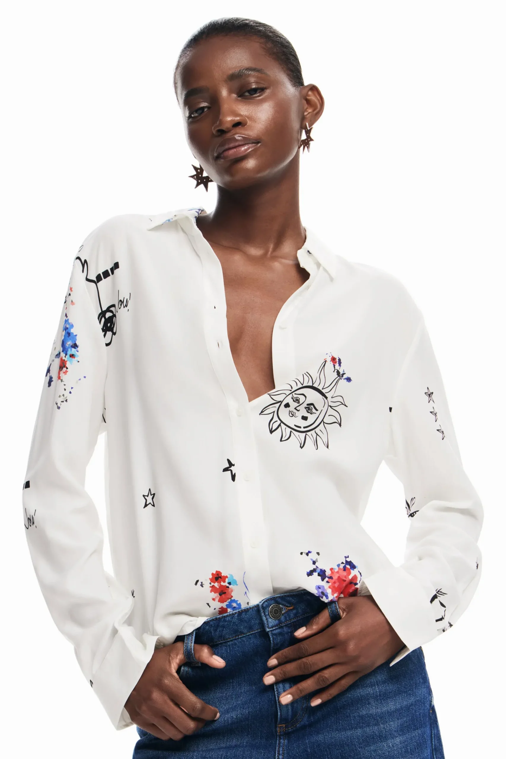 Camisas Y Blusas-Desigual Camisa estampada