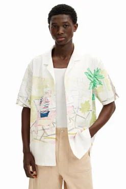 Camisetas|Camisas-Desigual Camisa estampado acuarela
