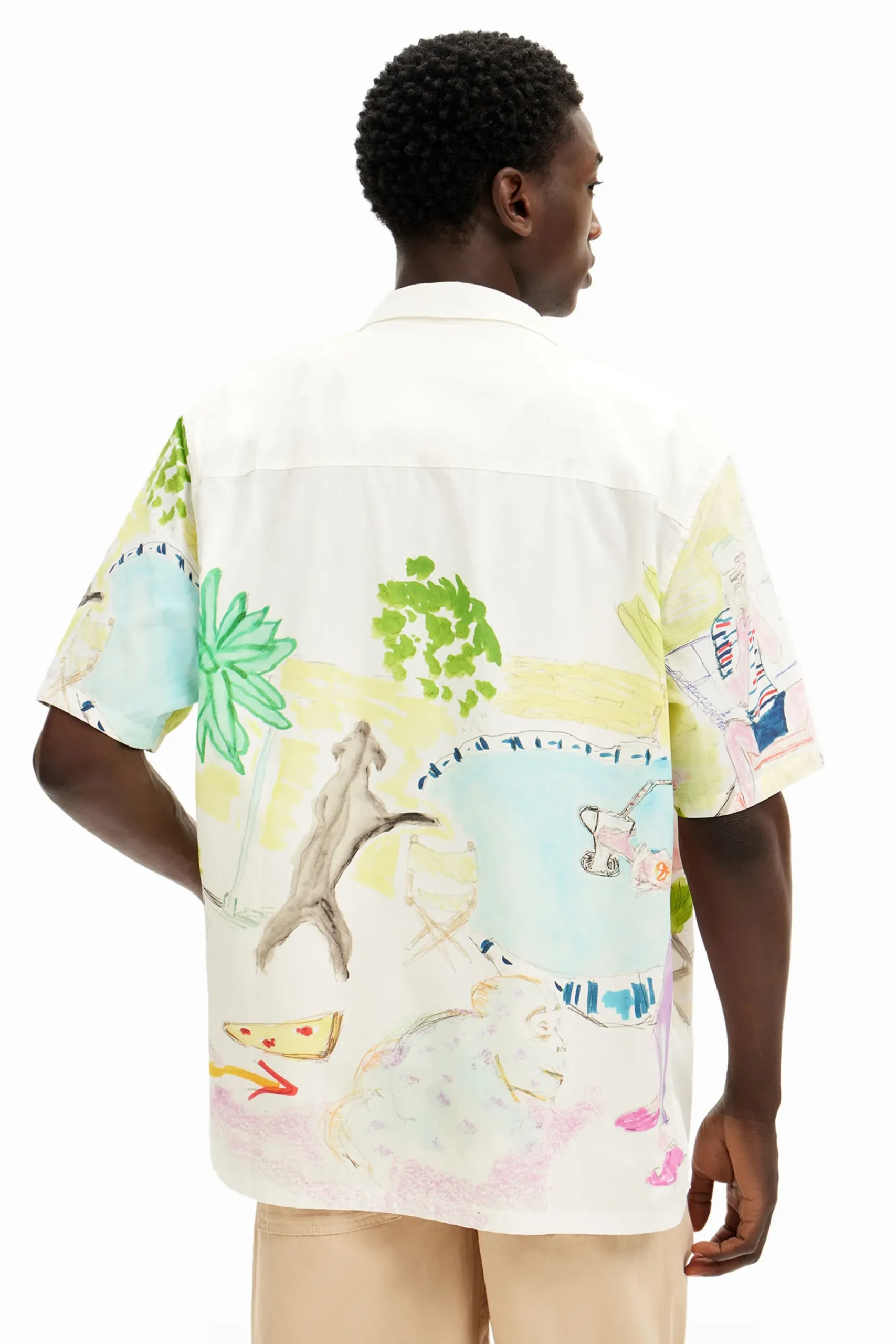 Camisetas|Camisas-Desigual Camisa estampado acuarela