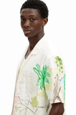 Camisetas|Camisas-Desigual Camisa estampado acuarela