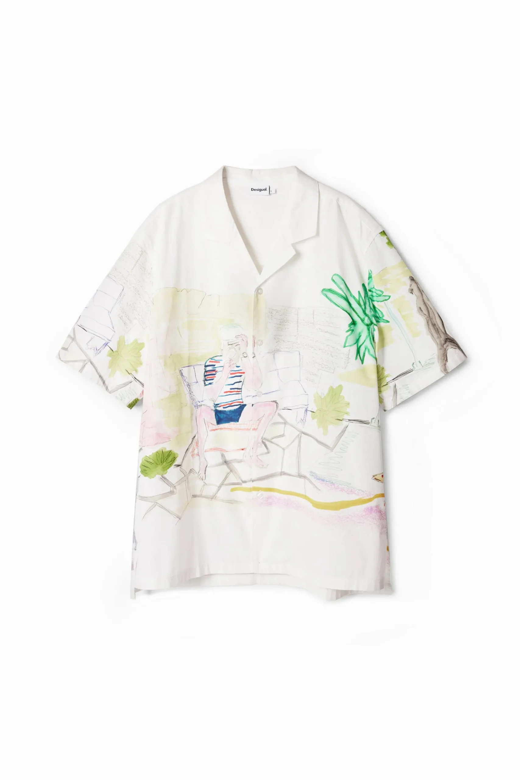 Camisetas|Camisas-Desigual Camisa estampado acuarela