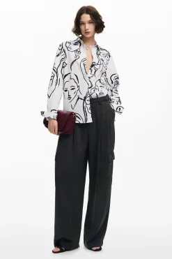 Camisas Y Blusas-Desigual Camisa estampado caras