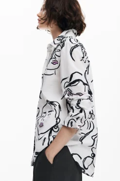 Camisas Y Blusas-Desigual Camisa estampado caras