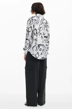 Camisas Y Blusas-Desigual Camisa estampado caras