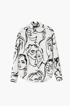 Camisas Y Blusas-Desigual Camisa estampado caras