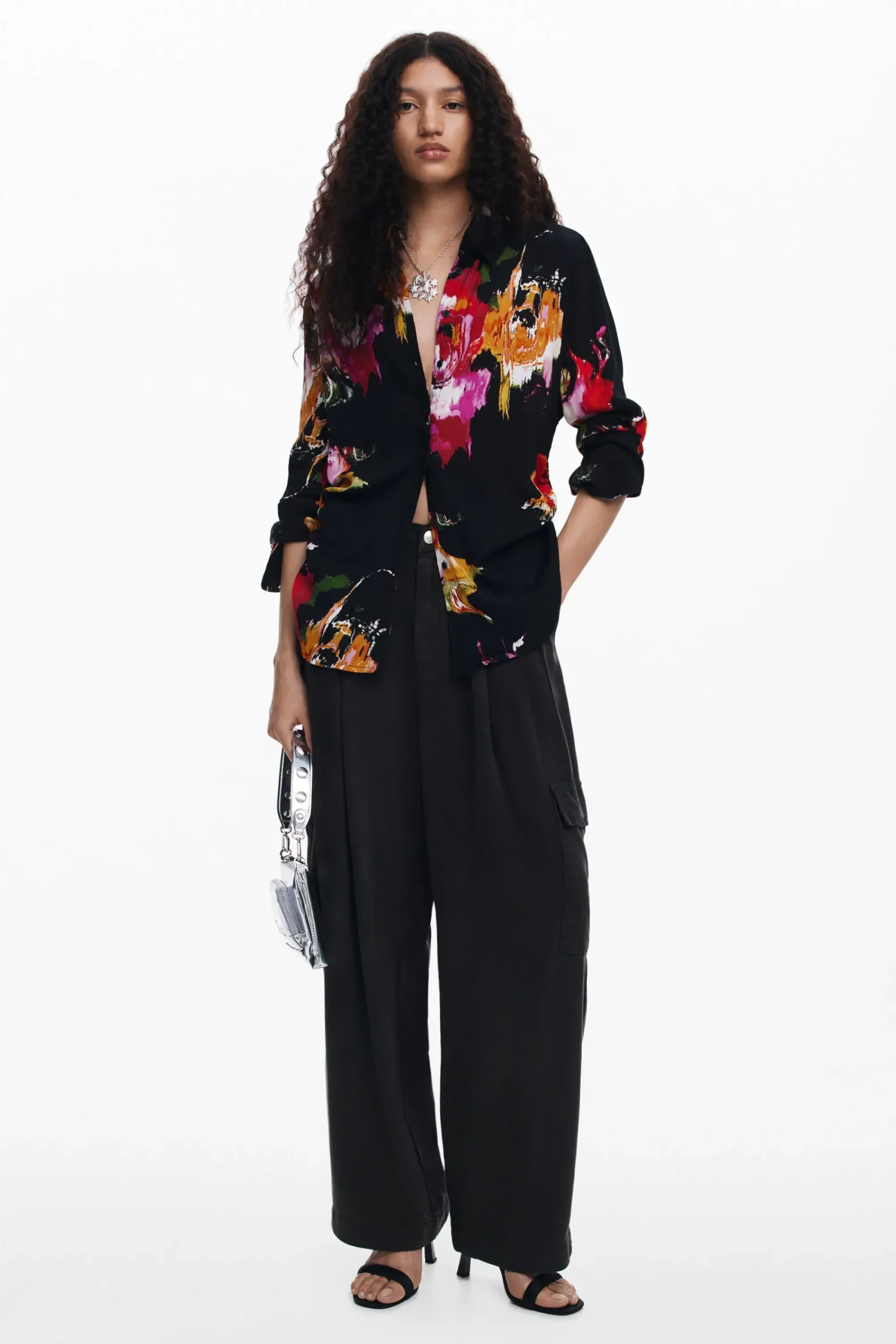 Camisas Y Blusas-Desigual Camisa estampado flores
