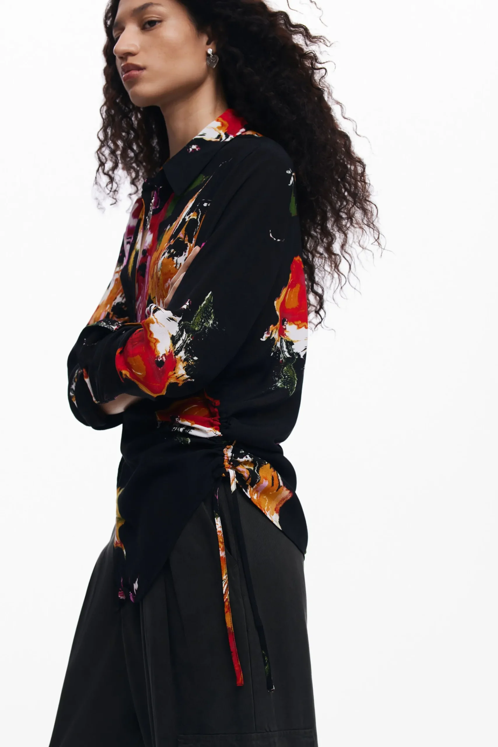 Camisas Y Blusas-Desigual Camisa estampado flores