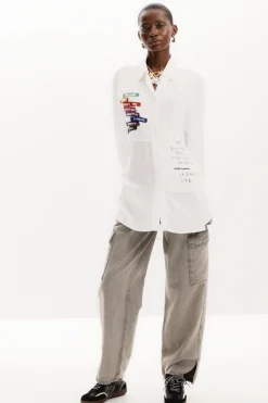 Camisas Y Blusas-Desigual Camisa estampado letras