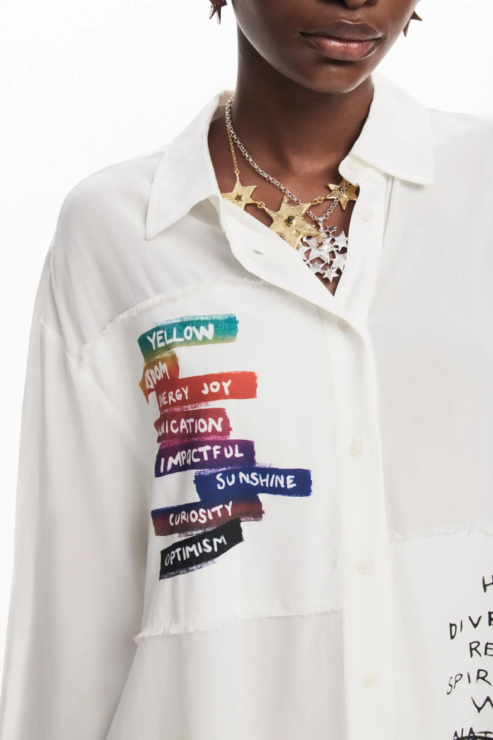 Camisas Y Blusas-Desigual Camisa estampado letras