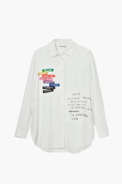 Camisas Y Blusas-Desigual Camisa estampado letras