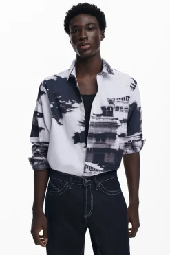 Camisetas|Camisas-Desigual Camisa estampado urbano